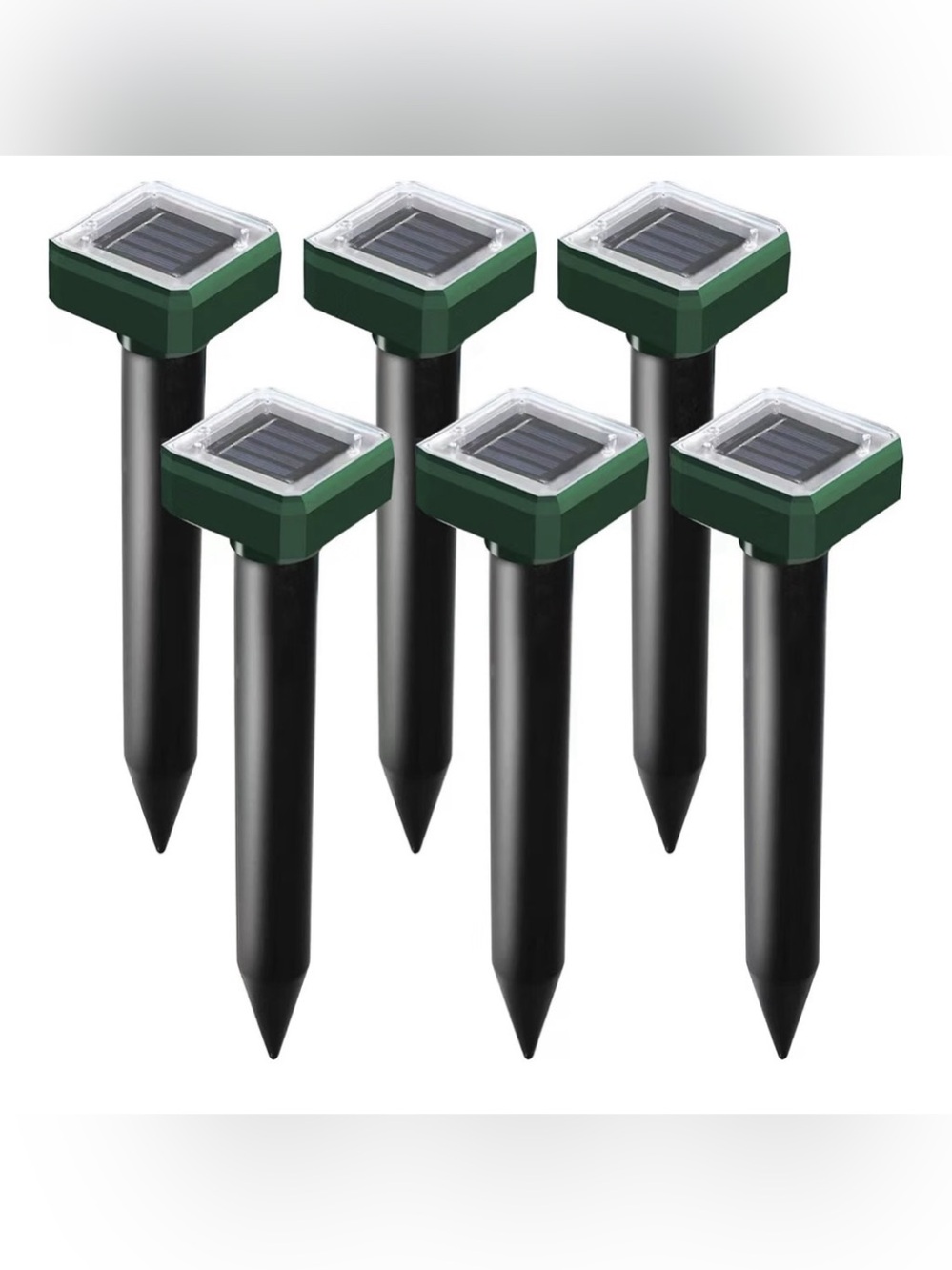 Mole and Burrowing Animals Repellent Solar Powered, 6 Pack Solar Ultrasonic